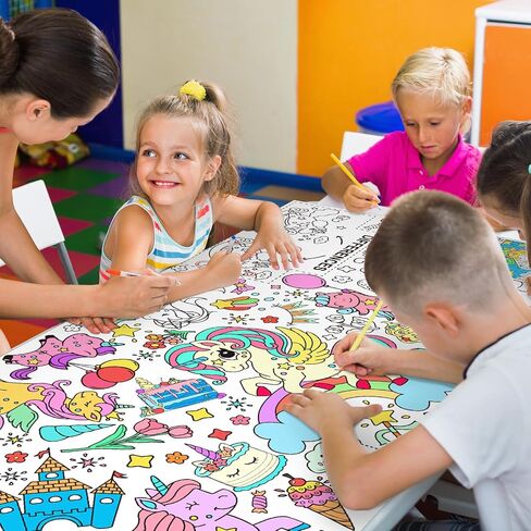 Gatherfun Hello Spring Giant Coloring Poster for Classroom - 31.5x72 Versatile Spring Activity Poster/Table Cover for School Parties,Birthday & Special Events Decoration in Saudi Arabia