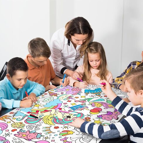 Gatherfun Hello Spring Giant Coloring Poster for Classroom - 31.5x72 Versatile Spring Activity Poster/Table Cover for School Parties,Birthday & Special Events Decoration in Saudi Arabia