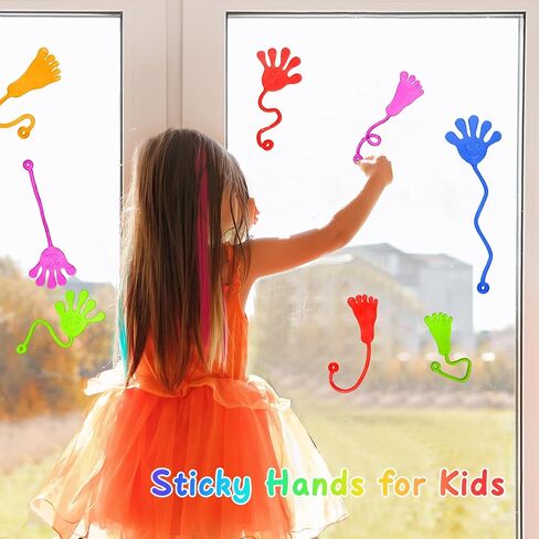 Sticky Hands Bulk 30 PCS Party Favors for Kids 4-8,8-12 Year Stretchy Sticky Hand Feet Goodie Bags Stuffers for Kids Small Mini Classroom Prizes Easter Basket Stuffers Bulk Birthday Party Slap Hand in Saudi Arabia