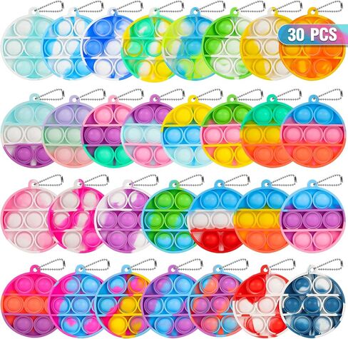 Pop Fidget Toys Bulk Its Party Favors for Kids 4-8 8-12 30 Pack Mini Pop Keychain It Fidget Toy Fidgets for Classroom Prizes for Kids Easter Basket Stuffers Egg Fillers Birthday Goodie Bag Stuffers in Kuwait