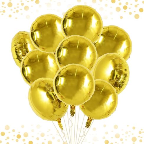 TONIFUL 30Pcs 18 Inch Large Colorful Round Shape Foil Balloons Big Colorful Circle Helium Mylar Ballons for Birthday Wedding Baby Shower Anniversary Engagement Party Decor Supplies in Kuwait