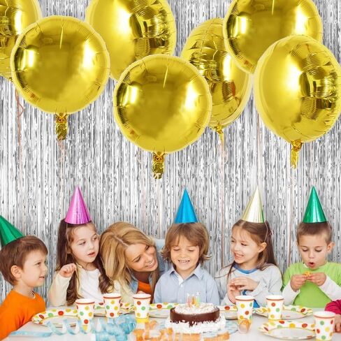 TONIFUL 30Pcs 18 Inch Large Colorful Round Shape Foil Balloons Big Colorful Circle Helium Mylar Ballons for Birthday Wedding Baby Shower Anniversary Engagement Party Decor Supplies in Kuwait