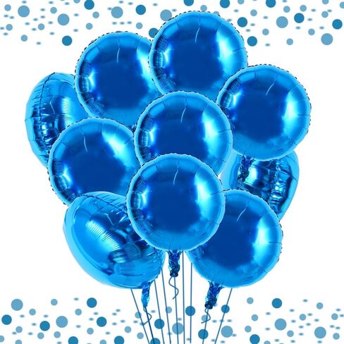 TONIFUL 30Pcs 18 Inch Large Colorful Round Shape Foil Balloons Big Colorful Circle Helium Mylar Ballons for Birthday Wedding Baby Shower Anniversary Engagement Party Decor Supplies in Kuwait