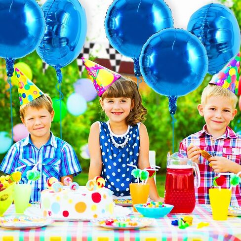 TONIFUL 30Pcs 18 Inch Large Colorful Round Shape Foil Balloons Big Colorful Circle Helium Mylar Ballons for Birthday Wedding Baby Shower Anniversary Engagement Party Decor Supplies in Kuwait