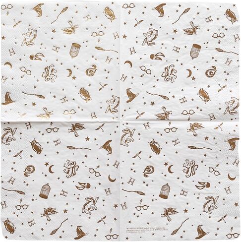 Harry Potter Paper Falkins - Hogwarts ™ House Large Paper Lapkins | مستلزمات حزب هاري بوتر | ديكور الجدول | هدايا لأعياد الميلاد وعيد الميلاد والأعياد | 24 حزمة (6.5 ") in Kuwait