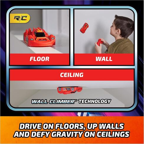 Air Hogs, Zero Gravity Sprint RC Car Wall Climber, Red USB Micro B Rechargeable Indoor Wall Racer, Over 4-Inches, Kids Toys for Kids Ages 4 and up in Saudi Arabia
