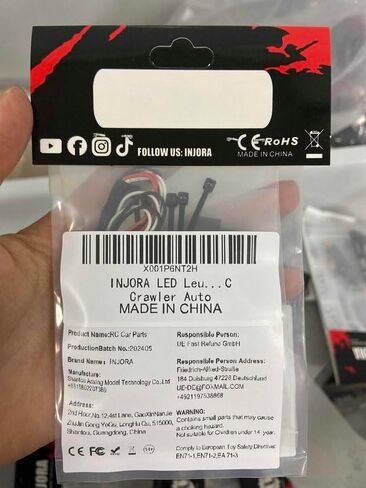 INJORA LED Lights -Headlights & Taillights Kit for TRX4M 1/18 RC Crawler Car Upgrade Parts (White & Red) in Saudi Arabia