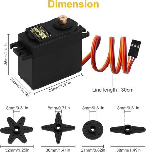 4PCS Servo Motor MG995 Control Angle180 Metal Gear Servo 20KG Digital High Speed Torque Servo Motor for Smart Car Robot Boat RC Helicopter in Kuwait