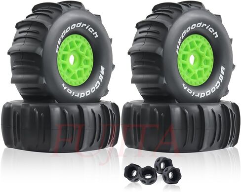 Fujita 1/7 1/8 RC Off-Road Truck Tyre Set Desert Beach Snow Tyre 140mm OD لـ TRX UDR 85086-4 ARRMA MOJAVE EXB YK4072 4073 YKDF7 TB7/17MM HEX (أبيض) in Kuwait
