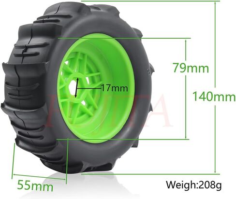 Fujita 1/7 1/8 RC Off-Road Truck Tyre Set Desert Beach Snow Tyre 140mm OD لـ TRX UDR 85086-4 ARRMA MOJAVE EXB YK4072 4073 YKDF7 TB7/17MM HEX (أبيض) in Kuwait