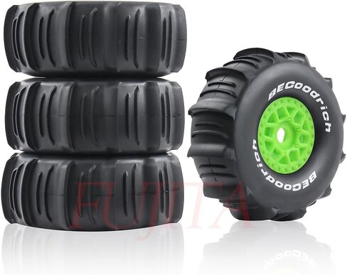 Fujita 1/7 1/8 RC Off-Road Truck Tyre Set Desert Beach Snow Tyre 140mm OD لـ TRX UDR 85086-4 ARRMA MOJAVE EXB YK4072 4073 YKDF7 TB7/17MM HEX (أبيض) in Kuwait