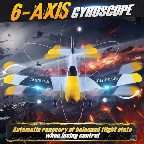 BEZGAR HQ089 RC Plane, Drones for Kids, 6-axis Gyro Remote Control Airplane, RC Helicopter, Easy Control for Beginners Toys with Colorful LED Navigation Lights in Saudi Arabia