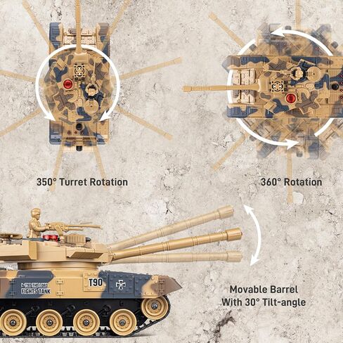 1/24 RC Battle Tank Set, Remote Control USA M1A2 and Ger Leopard II Army Tank That Shoots for Kids and Adults, 2.4G Tank Model Toy for Boys Age 6+ Year Old with Sound Effects, Lights and Smoke in Kuwait