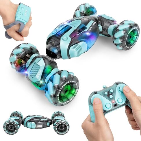 Gesture Sensing RC Stunt Car - Best Gifts for Boys 6-12 Year Old 360° Rotating 4WD Remote Control Transform Hand Controlled Car Birthday Presents for Kids Age 7 8 9 10 11 yr in Kuwait
