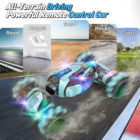 Gesture Sensing RC Stunt Car - Best Gifts for Boys 6-12 Year Old 360° Rotating 4WD Remote Control Transform Hand Controlled Car Birthday Presents for Kids Age 7 8 9 10 11 yr in Kuwait