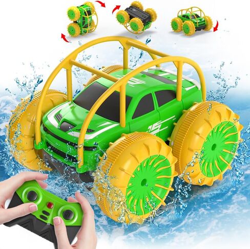 سيارة التحكم عن بعد Maxtronic البرمائية ، لعبة RC Cars القابلة لإعادة الشحن لعبة 360 درجة تقلب التناوب زاحف 15 كم/ساعة 4WD جميع التضاريس في الهواء الطلق لعبة داخلية للأطفال فتيات الفتيات 3-12 in Saudi Arabia