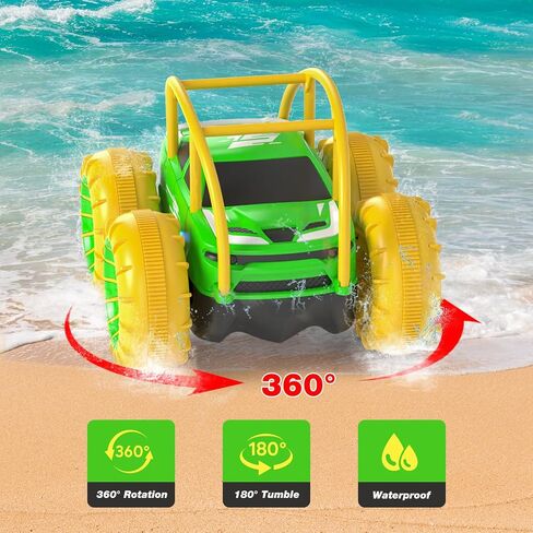 سيارة التحكم عن بعد Maxtronic البرمائية ، لعبة RC Cars القابلة لإعادة الشحن لعبة 360 درجة تقلب التناوب زاحف 15 كم/ساعة 4WD جميع التضاريس في الهواء الطلق لعبة داخلية للأطفال فتيات الفتيات 3-12 in Saudi Arabia