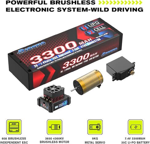 1/14 Brushless Fast RC Cars for Adults, Top Speed 60+ MPH RC Truck, All Terrain Remote Control Car Hobby Off-Road Remote Control Truck 4x4 Electric Vehicle Monster Trucks with 3S Battery in Saudi Arabia
