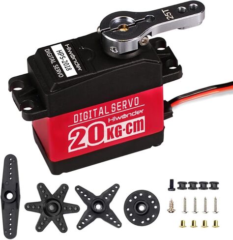20KG RC Servo High Torque Servo Motors, Waterproof Full Metal Gear Steering Servo for 1/6 1/8 1/10 1/12 RC Car Robot DIY, Digital Servo with 25T Servo Horn, Control Angle 180° in Saudi Arabia