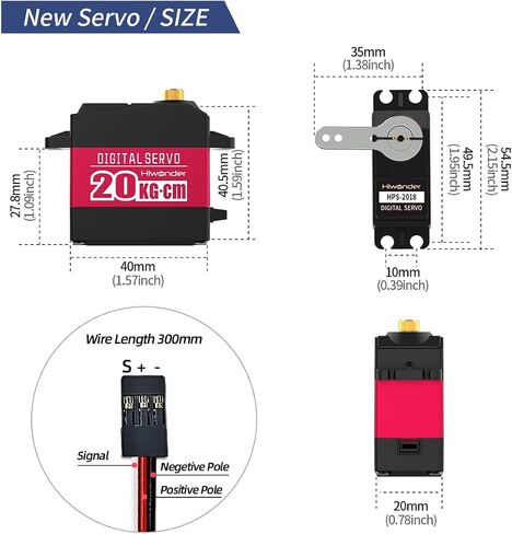 20KG RC Servo High Torque Servo Motors, Waterproof Full Metal Gear Steering Servo for 1/6 1/8 1/10 1/12 RC Car Robot DIY, Digital Servo with 25T Servo Horn, Control Angle 180° in Saudi Arabia