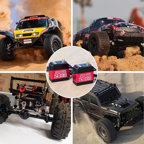 20KG RC Servo High Torque Servo Motors, Waterproof Full Metal Gear Steering Servo for 1/6 1/8 1/10 1/12 RC Car Robot DIY, Digital Servo with 25T Servo Horn, Control Angle 180° in Saudi Arabia