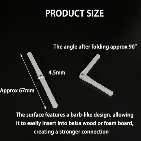 10PCS RC Airplane Plastic Pin Hinge for RC Plane Helicopter Aircraft DIY Model Plane Fix Wing Parts (2.5x43mm) in Saudi Arabia