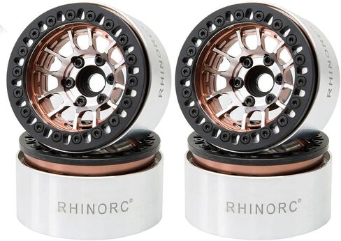 RhinoRC MOZA 1.9 Inch Negative Offset Aluminum Wheel Rim 4PCS Beadlock RC Tires for 1/10 RC Crawler Axial SCX10 RR10 Wraith TRX4 TRX-6 (WH1907) in Saudi Arabia