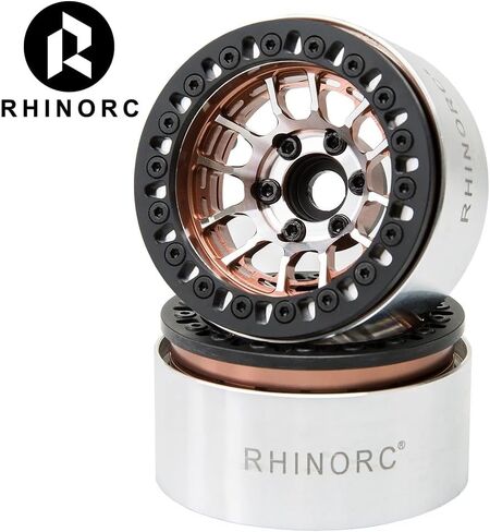 RhinoRC MOZA 1.9 Inch Negative Offset Aluminum Wheel Rim 4PCS Beadlock RC Tires for 1/10 RC Crawler Axial SCX10 RR10 Wraith TRX4 TRX-6 (WH1907) in Saudi Arabia