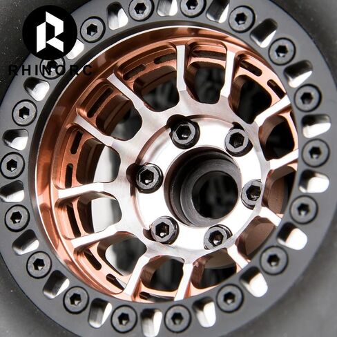 RhinoRC MOZA 1.9 Inch Negative Offset Aluminum Wheel Rim 4PCS Beadlock RC Tires for 1/10 RC Crawler Axial SCX10 RR10 Wraith TRX4 TRX-6 (WH1907) in Saudi Arabia