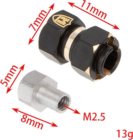 MEUS RACING TRX4M Brass Wheel Spacer 10mm(+6mm) Hex Extension Adapter for Redcat Ascent-18 TRX4M Defender Bronco K10 F150 1/18 RC Crawler Car Upgrades Parts in Kuwait