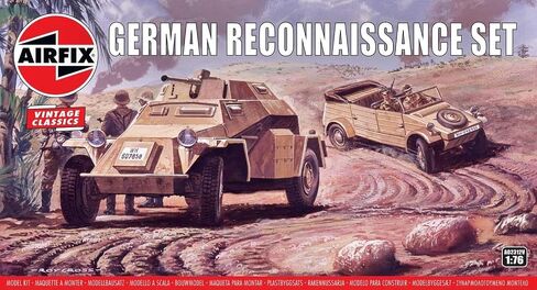 Airfix Model Tank - A02312V مجموعة الاستطلاع الألمانية ، مجموعات طرازات بلاستيكية للبالغين والأطفال 8+ ، 1:76 ، مستوى المهارة 2 ، النماذج العسكرية للموضوع WW2 ، دبابات الحرب العالمية 2 in Kuwait