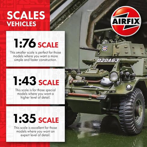 Airfix Model Tank - A02312V مجموعة الاستطلاع الألمانية ، مجموعات طرازات بلاستيكية للبالغين والأطفال 8+ ، 1:76 ، مستوى المهارة 2 ، النماذج العسكرية للموضوع WW2 ، دبابات الحرب العالمية 2 in Kuwait