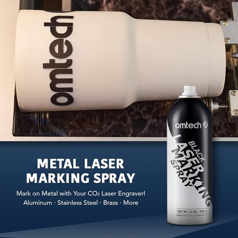 رذاذ وضع علامة ليزر Omtech ، سائل علامة ليزر معدني لـ CO2 Laser Engravers ، رذاذ أسود عالي على النقيض من Aerosol على النقيض من الفولاذ المقاوم للصدأ من الألومنيوم. in Kuwait