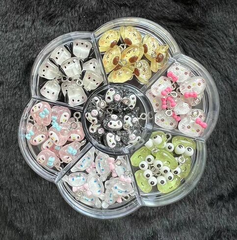 AJP 35PCS Mini Pendant Charms Colorful Cartoon Resin Charms Jewelry Making DIY Pendant Ornament Cute Kitty Shape Charms for DIY Craft Bracelet Necklace Earrings… in Saudi Arabia