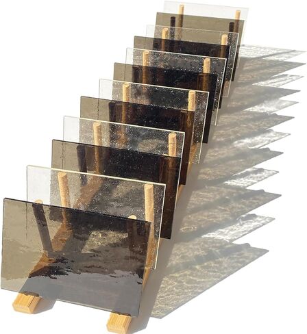ILLUCKAI 12 Sheets Rainbow Transparent 96 COE Fusing Glass Sheets,4 x 6 inch Assorted Colors Fused Stained Glass Supplies in Saudi Arabia