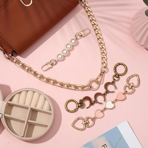 Remuuly 5 Pcs Purse Strap Extender Golden Bag Extender Chain Metal Bag Replacement Handbag Chain Purse Making Supplies (Stylish) in Kuwait