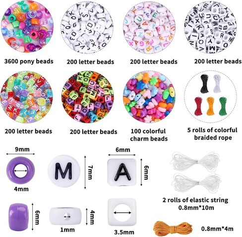 Quefe 64 Colors 2350pcs Pony Beads Bracelet Making Kit Kandi Bead in Saudi Arabia