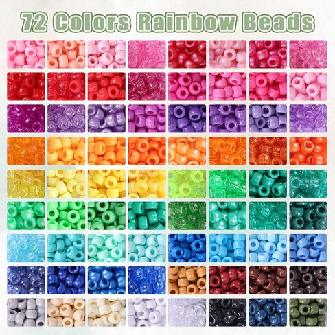 Quefe 64 Colors 2350pcs Pony Beads Bracelet Making Kit Kandi Bead in Saudi Arabia