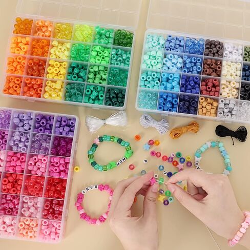 Quefe 64 Colors 2350pcs Pony Beads Bracelet Making Kit Kandi Bead in Saudi Arabia