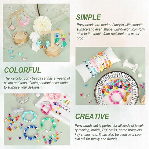 Quefe 64 Colors 2350pcs Pony Beads Bracelet Making Kit Kandi Bead in Saudi Arabia