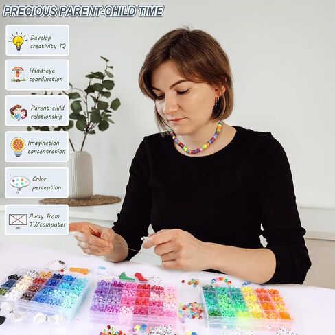 Quefe 64 Colors 2350pcs Pony Beads Bracelet Making Kit Kandi Bead in Saudi Arabia