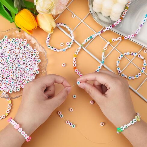 Augshy 700Pcs Star Pony Beads, Large Hole Star Shape Spacer Beads Rainbow Beads for Birthday 4th of July Pride Party Decorate Jewelry Making Necklace Friendship Hair Beads in Kuwait