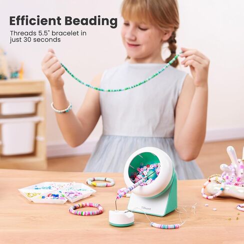Tilhumt Clay Bead Spinner, Electric Bead Spinner for Jewelry Making, Friendship Bracelets Maker with Needle and Elastic String, Gift for Girls, Patent Design, Pink (Beads Not Included) in Saudi Arabia