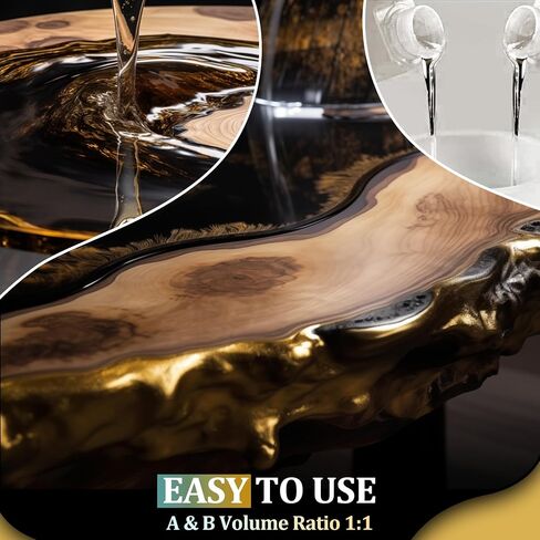 Epoxy Resin, Demorex Resin Kit Crystal Clear-Not Yellowing and No Bubble Self Leveling Easy Mix 1:1 Casting & Coating for DIY Jewelry Making, Art Crafts, Wood & Resin Molds (17oz) in Saudi Arabia