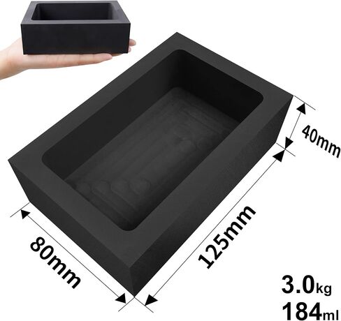 GanFindX Graphite Ingot Mold Crucible Mould for Gold Silver Copper Brass Aluminum Metal Melting Casting Refining Ingot Molds (6kg / 312ml, 10.6 oz / 7 x 2.8 x 2 Inch, 1 Piece) in Saudi Arabia