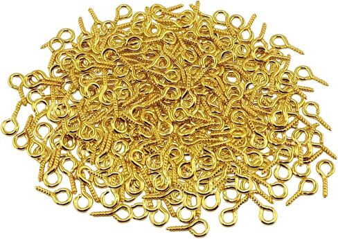 100 Pcs Small Screw Eye Pins, 10mm x 5mm Small Eye Hooks, Eye Hooks Screw is Suitable for Jewelry Making, Pendant Beads, DIY Making (Silver) in Kuwait