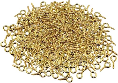100 Pcs Small Screw Eye Pins, 10mm x 5mm Small Eye Hooks, Eye Hooks Screw is Suitable for Jewelry Making, Pendant Beads, DIY Making (Silver) in Kuwait