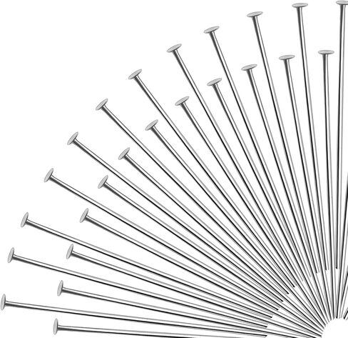 TOAOB 200pcs Head Pins 2 Inch Silver 22 Gauge Brass Wire Flat Head Pins Jewelry Findings for DIY Crafts Necklaces Bracelets Earrings Making in Saudi Arabia