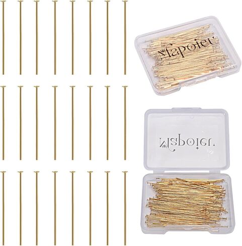 100pcs 50mm 14K Gold Filled Ball Head Pins DIY Crafts Beads Charms Earring Bracelet Jewelry Making Accessories Supplies in Kuwait