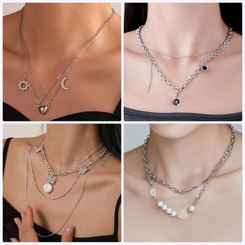 Ecoofor Necklace Chains for Jewelry Making, 62.3 Feet 8 Rolls 304 Stainless Steel Jewelry Chains for DIY Necklace Bracelet Jewelry Making with Stainless Steel Jump Rings/Lobster Clasps/Connectors in Kuwait